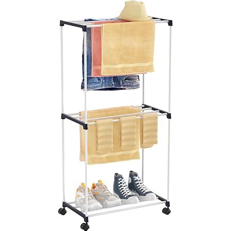 Amazon.com: Shrivee Small Clothes Drying Rack, 3-Tier Movable Laundry ...