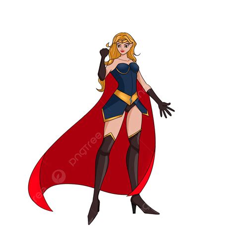 Superman Cartoon Clipart Transparent Background Female Superman Red