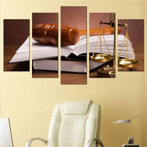 Office wall art decoration (set of 5 pieces) Law