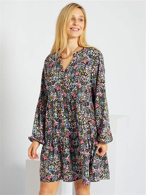 Vestido Vaporoso De Flores NEGRO Kiabi 25 00