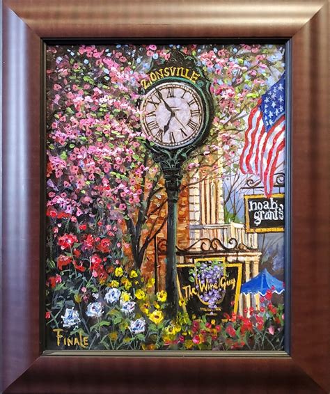 Main Street Clock By Robert Finale Cv Art And Frame