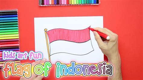 How to draw and color the Flag of Indonesia