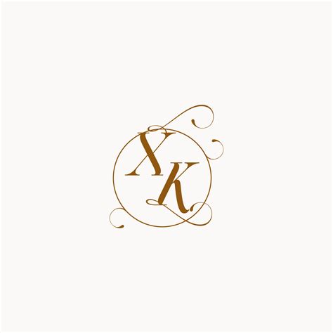 Xk Wedding Monogram Initial In Perfect Details Vector Art At