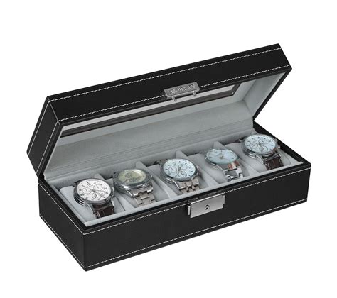 Présentoir Coffret Boîte À Montres 5 Compartiments Cadeau Noel