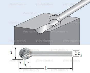 Борфреза твердосплавная TITANIUM форма KUD сферическая PFERD