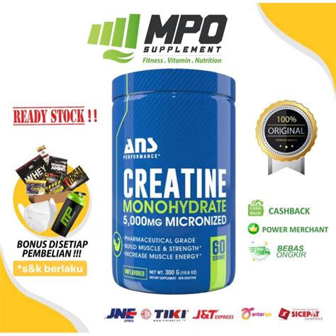 Jual Ans Creatine Monohydrate 60 Servings Kreatin Monohidrat Ans Creatine Monohydrate 300gr