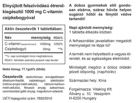 Vitaking C Vitamin Tr Mg Db Diafitt Ft