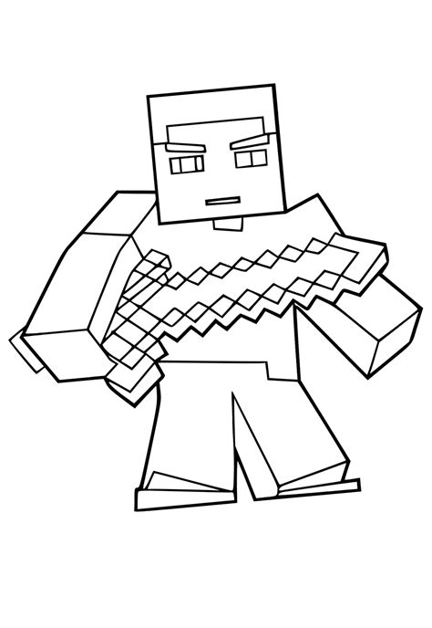 Free Printable Minecraft Sword Coloring Page Sheet And Picture For