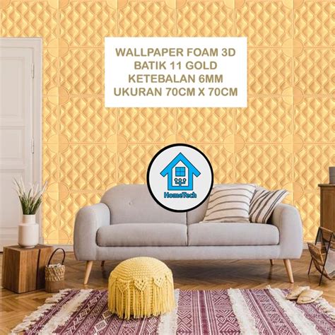 Jual Ht Wallpaper Stiker Foam Motif Batik Gold D Bata Premium