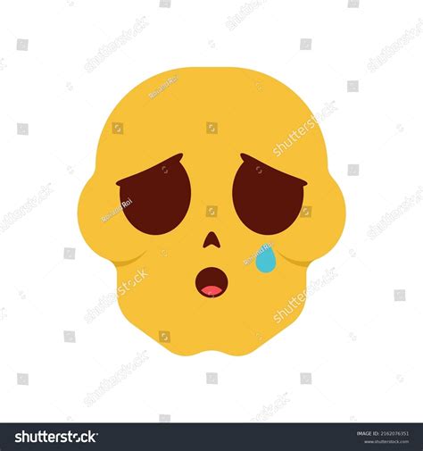 Crying Skull Emotion Vector Cartoon Illustration Stock Vector Royalty