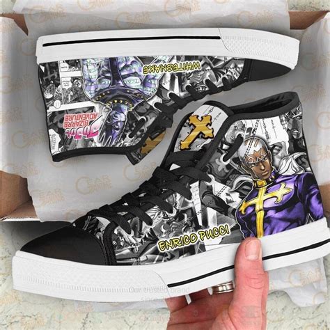 HOT Enrico Pucci Custom Manga Anime Jojo S Birraze Adventure Unisex High Top Canvas Shoes