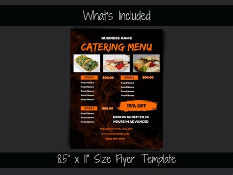 Printable Catering Menu Flyer Template Catering Event Flyer Restaurant ...