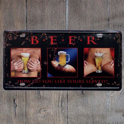 Original Vintage Design Sexy Beer Tin Metal Signs Wall Art