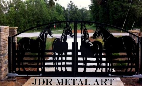 Cropped Driveway Gates With Decorative Plasma Cut Silhouettes By Jdr Metal Art 2 Unsmushed