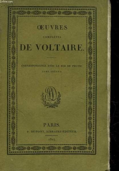 OEUVRES COMPLETES DE VOLTAIRE TOME 51 CORRESPONDANCE AVEC LE ROI DE