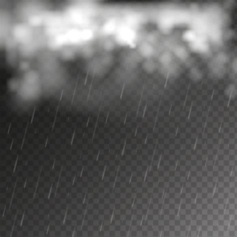 Las Gotas De Lluvia Que Caen Aisladas Sobre Un Fondo Negro Nube Blanca