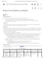 Project Two Guidelines And Rubric Eng Q English Composition I