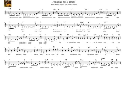 Je N Aurai Pas Le Temps Sheet Music For Piano Solo Easy Musescore