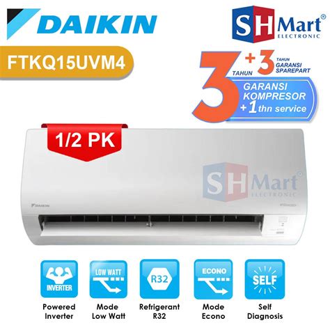 Jual Ac Daikin 12 Pk Flash Inverter Ftkq15uvm4 R32 Murah Garansi Resmi Medan Shopee Indonesia