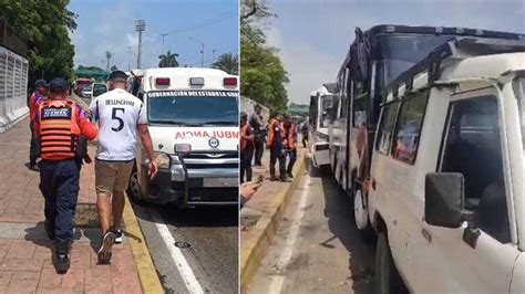 10 heridos en choque múltiple causado por un bus sin frenos Diario La