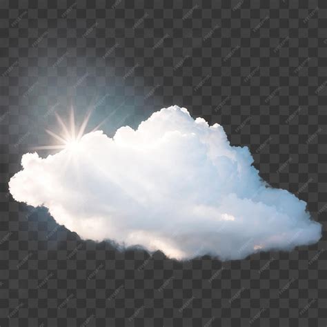 Premium Psd A White Cloud With Sunlight Rays Behind It Isolated On A