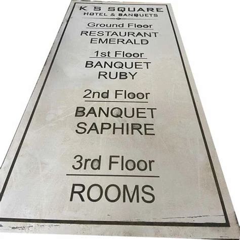 Rectangular Stainless Steel Sign Board For Advertisement At Rs 1300sq