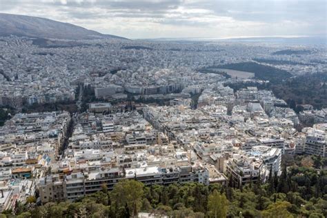 Panorama De La Ciudad De Atenas De La Colina De Lycabettus Grecia Foto