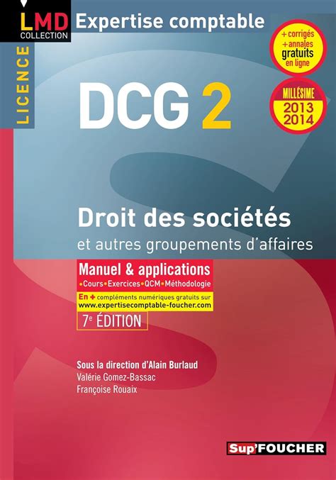 Dcg Droit Des Soci T S Et Autres Groupements D Affaires E Dition