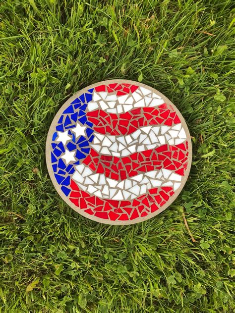 Flag Stained Glass American Flag Mosaic American Flag Etsy