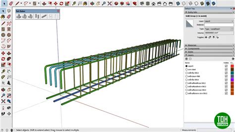 How To Use Toh Rebar 4 Beam Extension For Sketchup Youtube