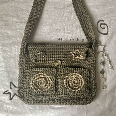 Crochet Star Spiral Messenger Bag