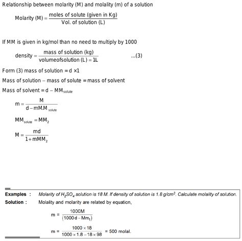 calculate molality of M molar solution density is d g/m