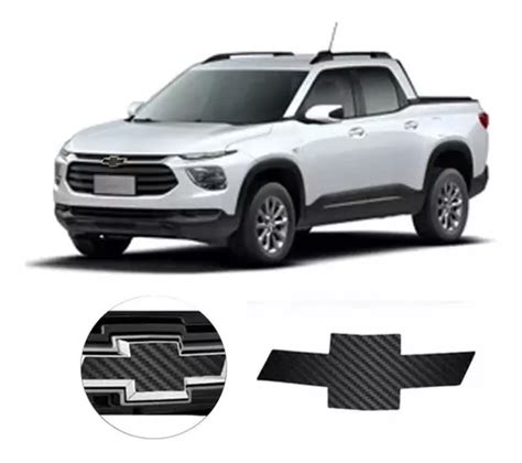 Emblema Gravata Chevrolet Montana 2023 Fibra Black Fosco MercadoLivre