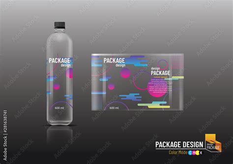 Labels & Plastic bottles, package design template, mock up, Stock ...