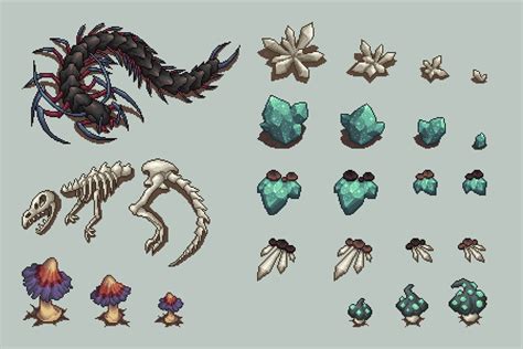 Free Top Down Pixel Art Cave Objects CraftPix Net