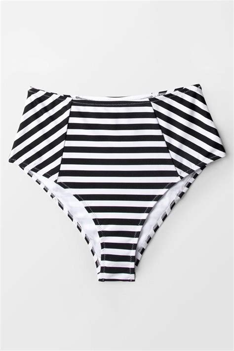 Black And White Striped Bikini Bottom Ibikini Cyou