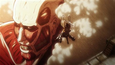 【進撃の巨人 Hd 60fps】 Season1 「エレン Vs 超大型巨人」 Eren Vs Colossal Titan Youtube