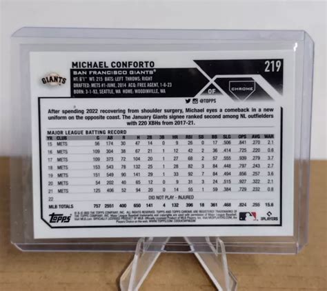 2023 TOPPS SERIES 2 MICHAEL CONFORTO 419 San Francisco Giants MLB Logo