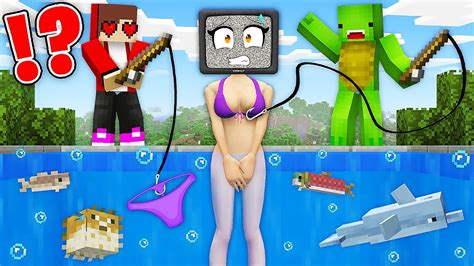 Jj And Mikey Stole Underwear A Tv Woman On Fishing Trip In Minecraft