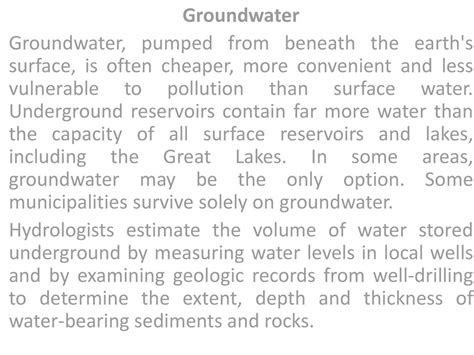 Hydrology Hydrology Is The Science That Encompasses The Occurrence