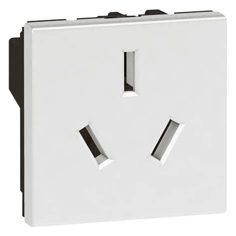 Socket Arteor Chinese 10 A 2P E Shuttered 2 Modules White