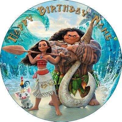 Edible Moana Disney Cake Image Topper Birthday Party Wafer Paper