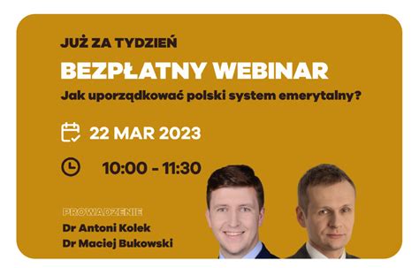 Webinar Jak Uporz Dkowa Polski System Emerytalny Instytut Emerytalny