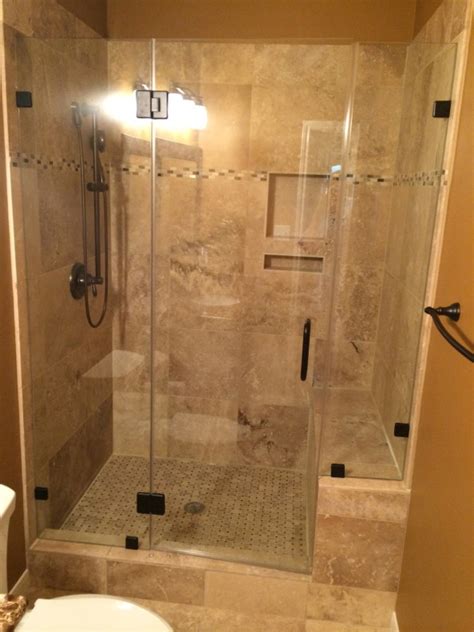 Travertine Tub To Shower Conversion Bathroom Remodeling Project In