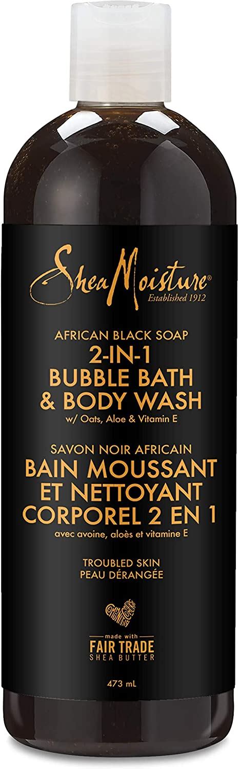 Shea Moisture African Black Soap 2 In 1 Bubble Bath And Body Wash For