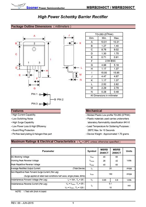 Mbrb Ct Datasheet Schottky Barrier Rectifier