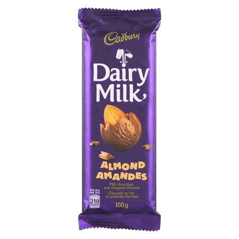 Cadbury Dairy Milk Chocolate Bar Almond 100g London Drugs