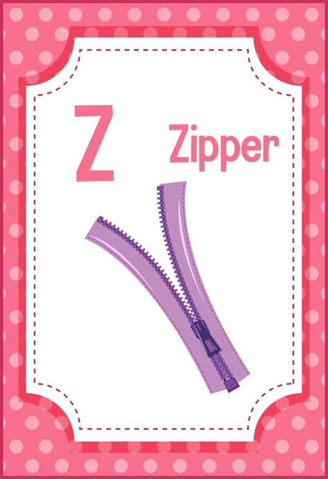 Alphabet flashcard with letter Z for Zipper 2940981 Vector Art at Vecteezy