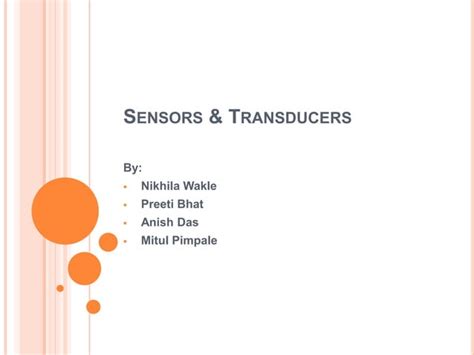 Sensors and transducers | PPT