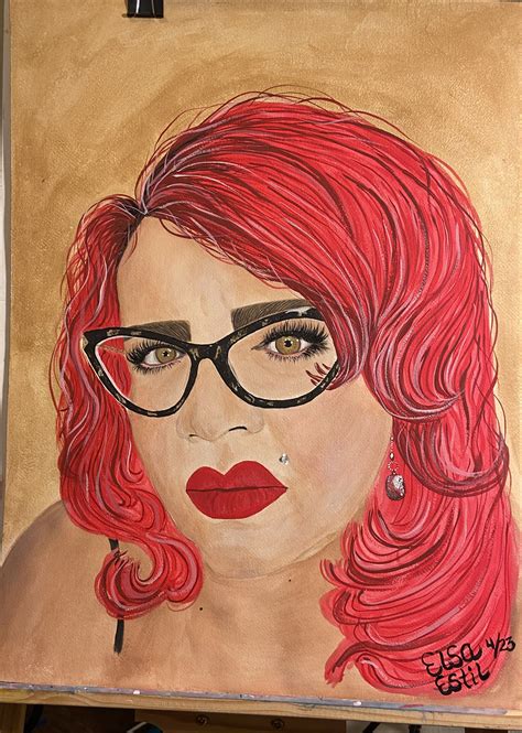 Elsa Las Vegas NV Red Headed Babe Acrylic 18x24 Contest